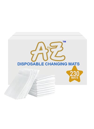 اشتري A to Z - Disposable Changing Mat size (45cm x 60cm) Large- Premium Quality for Baby Soft Ultra Absorbent Waterproof - Pack of 230-White في الامارات