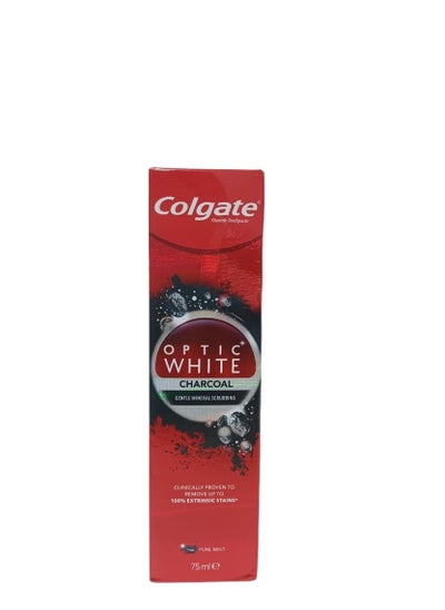 Buy Colgate Optic White Charcoal Fluoride Toothpaste 75ml Pack of1 in UAE