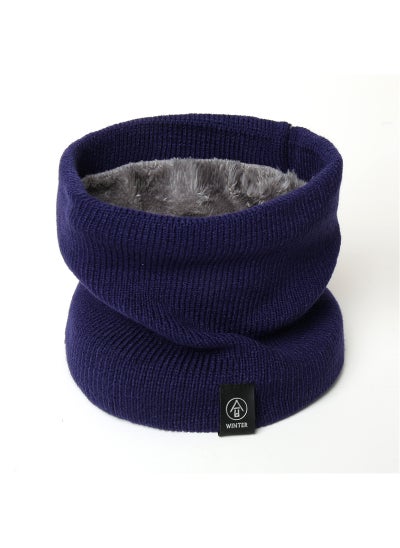 اشتري Unisex Knit Neck Warmer Thick Winter ScarfWJ99-6 navy blue WJ99-6 navy blue في السعودية