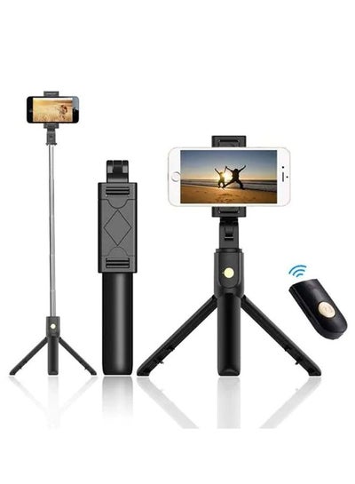 Buy Tripod K07 Phone Wireless Bluetooth Selfie Stick Tripod Remote Shutter for Android iOS in UAE