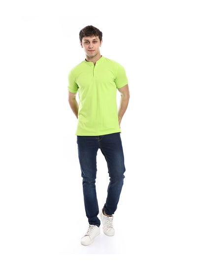 اشتري Short Sleeve Basic Henely Neck T-shirt _ Light Green في مصر