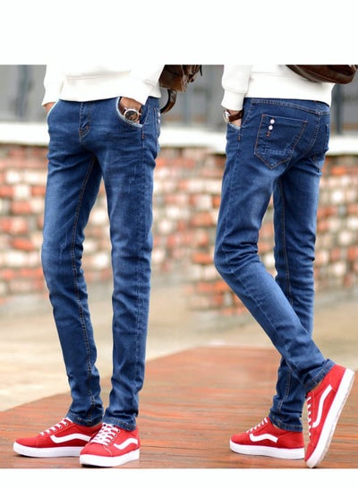 اشتري بنطلون جينز رجالي بقصة ضيقة غير رسمي بنطلون جينز ضيق بساق مستقيمة في الامارات