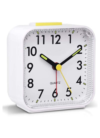 اشتري Alarm Clock Bedside Non Ticking Battery Powered Bedside Clocks Travel Alarm Clock Basic Bedroom Clock في الامارات