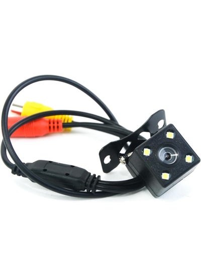 Buy Car Rear View Reverse Parking Camera With Night Vision 4 Led Waterproof 180 Degree Wide Angle -Square- Black in Egypt