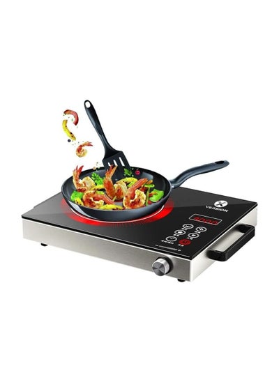 اشتري 2200W Single Infrared Cooker Ceramic Hot Plate for Cooking with Adjustable Temperature & Stay Cool Handles - Black في الامارات