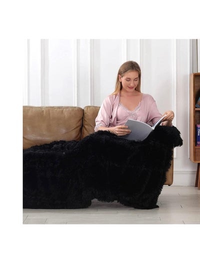 اشتري Luxury Faux Fur Throw Blankets Winter Beds sofa Blanket Double Layer Fluffy Soft Warm Home Decor Imitated Faux Fur Mink Blanket 5 في الامارات