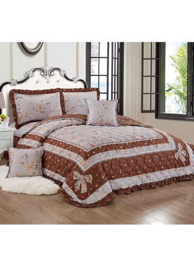 Buy Compressed Colored Comforter Set Single Size 4 Pieces 1 comforter + 1 bed sheet + 1 Pillowcase + 1 cushion case in Saudi Arabia