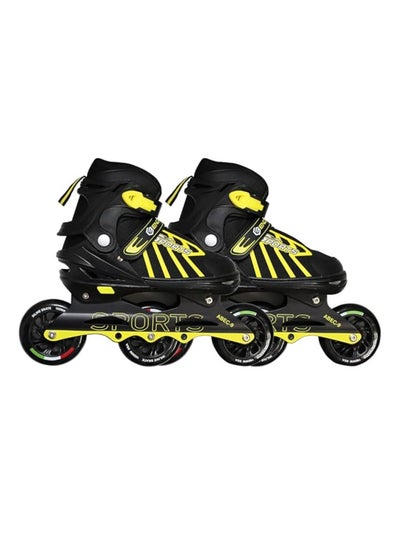 Buy EL1031 Inline Adjustable Skates Large Size 39 EUR (UK 5.5) - 43 EUR (UK 9) for 12 Years and Above |Aluminium Chassis and 100 mm PU Three Wheels | With ABEC 9 Bearings | In - Outdoor in Saudi Arabia