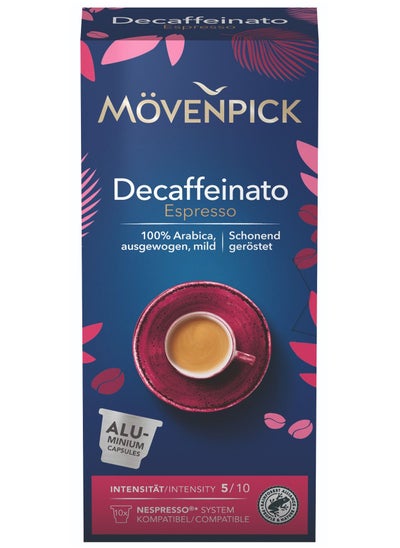 Buy Movenpick Decaffeinato Espresso Nespresso Compatible Aluminum capsules Pack of 10 capsules 55g in UAE