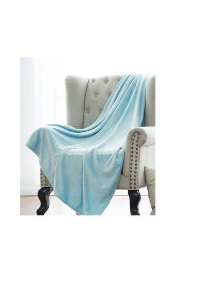 Buy Fleece Flannel Blanket Soft Warm Skin-Friendly Flannel Solid Color Bedding Supply For Winter Home Blankets For The Couch 200x230cm in UAE