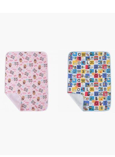 اشتري Reusable Changing mat - Printed Pink & Printed Blue - Pack of 2 في الامارات