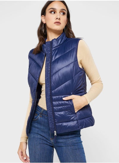 Buy Zip Through Puffer Vest Jacket in UAE