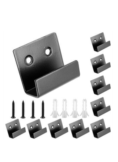 Buy Stainless Steel Wall Mount Brackets Hooks, Set of 10, Heavy Duty Tile Hangers for Mirrors, Picture Frames, and Ceramic Wall Displays, Medium Size, Black in Saudi Arabia