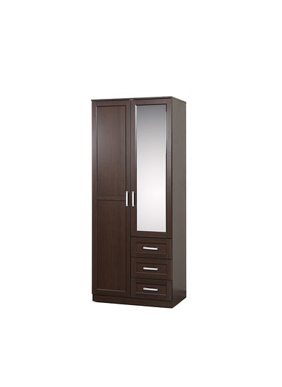 اشتري Malmo 2 Door Wardrobe | brown | 84 cm L x 53 cm W 198cm H | mdf | Drawers, Storage, Shelves في الامارات