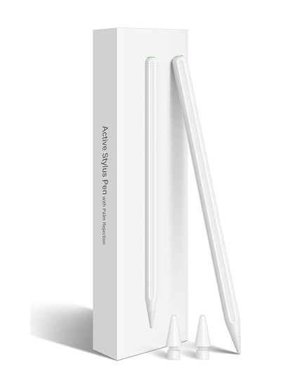 Buy Stylus Pen with Tilt Sensitivity/Strong Magnetic, Universal Stylus Pencil 1/2 Generation, Compatible with iPad 2018-2022, iPad, iPad Pro, iPad Air, iPad Mini White in UAE