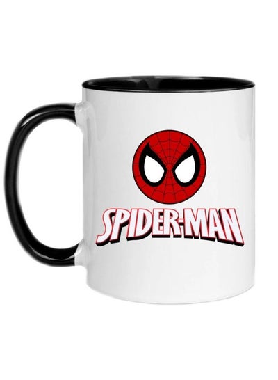 Buy Spiderman Printed Coffee Mug Black Handle 11Oz in Saudi Arabia