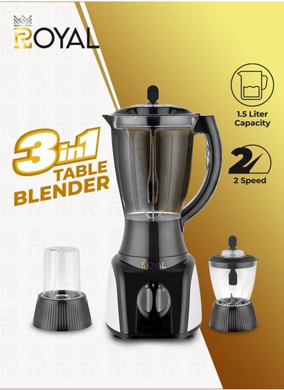 Buy 3 in 1 Countertop Electric Kitchen Blender 1.5 Liter 2 Speed Level with pulse function RA-BG159 in Saudi Arabia