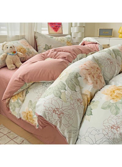 Buy Pure Cotton Washable Bed Sheet And Duvet Cover Bed Linen Set in Saudi Arabia