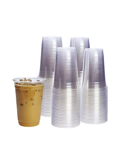 Buy Juice Cup 20 Ounce Clear Strong Disposable Ideal for Iced Coffee Smoothies Bubble Boba Tea Milkshakes Frozen Cocktails Water Sodas Juices Snacks Dessert and More 50 Pieces in UAE