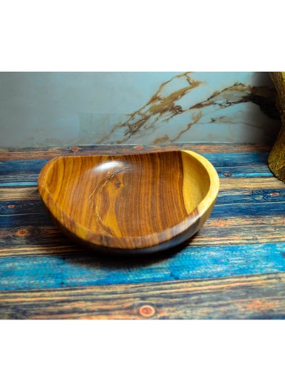 Buy Handmade Muji dish made of healthy wood, 100% natural in Egypt