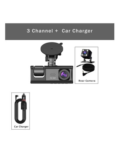 اشتري 3 Camera Lens HD 1080P Dash Camera Dual Lens Video Recorder Black Box  Parking Monitoring في الامارات