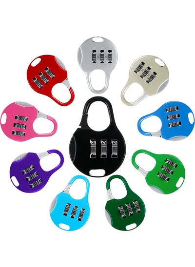 اشتري 10pcs 3 Digits Combination Padlock Safe Combination Lock Mini Combination Lock Reset Digital Lock Small Color Combination Locks For Lockers Suitcase Luggage Computer Bag Drawer Cabinet في السعودية