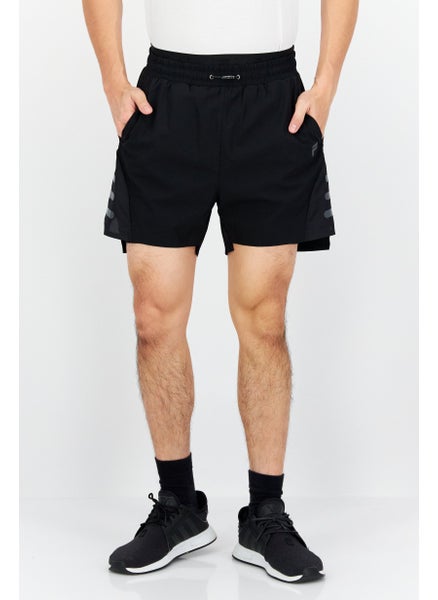 اشتري Men Sportswear Fit Brand Logo Training Short, Black في السعودية