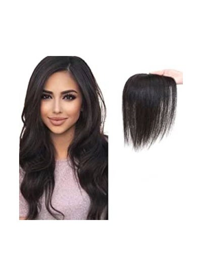 Buy 100% Human Hair Topper Clip in Hair Toupee for Women Mid Part Straight Wiglets Hairpieces for Mild Hair Loss Volume Cover Gray Hair Nature Black ,Machine Making in UAE