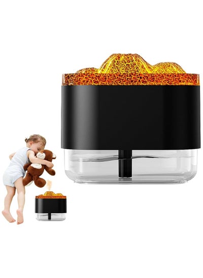 Buy Volcano Humidifier, 300ml Water Tank Volcano Diffuser, Portable Desk Humidifier with Led Night Light, Stunning Simulated Volcano Lamp, Elegant Mist Humidifier for Bedroom, Spa and Relaxation Black in Egypt