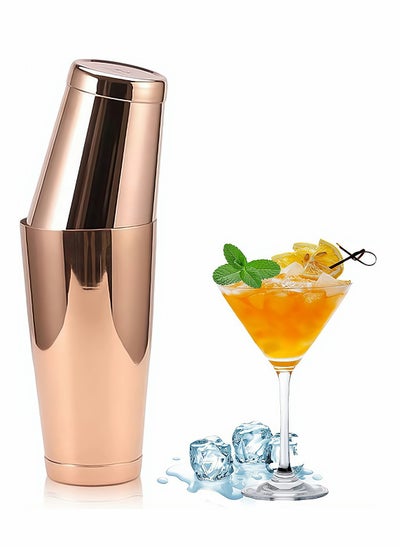 Buy Rose Gold Boston Cocktail Shaker 2 Piece 18oz Unweighted and 28oz Weighted Professional Shaker Bar Set for Professional Bartenders and Home Cocktail Lover Bartending Essential Tools in UAE