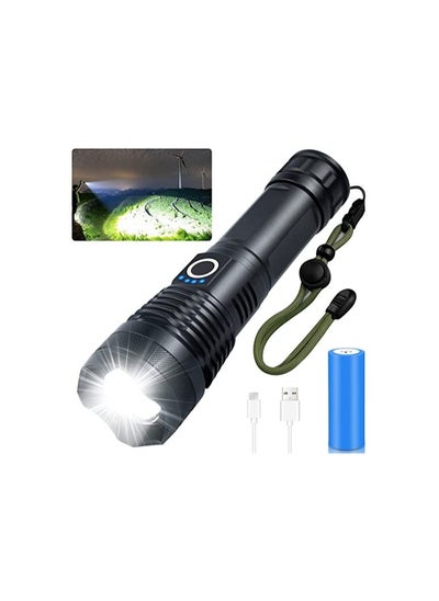 اشتري BBStore Rechargeable Flashlight High Lumens, Brightest Powerful Led Flashlight, Super Bright Waterproof Zoomable and 5 Light Modes Flashlight في الامارات