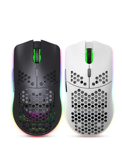 اشتري T66 RGB 2.4G Wireless Gaming Mouse RGB Lighting Charging Mouse with Adjustable DPI Ergonomic Design for Desktop Laptop Black في السعودية