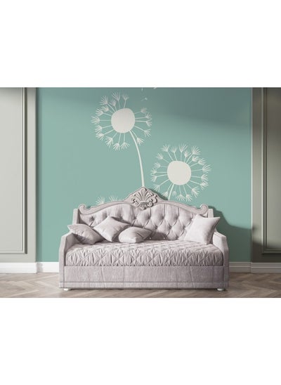 اشتري White Dandelion Plant Fabric Wallpaper Covers An Area ​​Up To 4.2Mx3M With Adhesive And Smoothing Tool في مصر