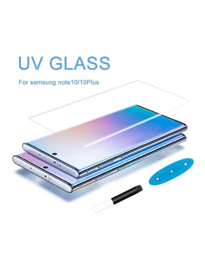 Buy Samsung Galaxy Note 10 Plus Nano Optics UV Light Curved Glass Screen Protector Full Glue - Clear in Egypt