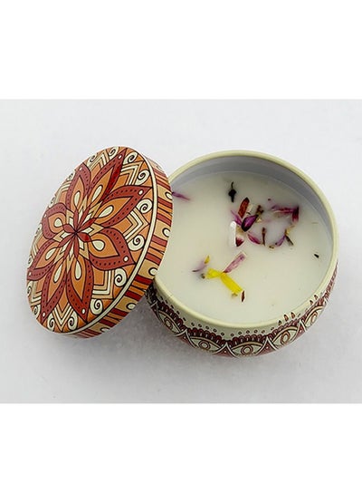 Buy Orange flower fragrance Scented Candles with Beautiful Iron Box, Soy Wax Jar Candles, Aromatherapy Candles with Portable Travel Tin, Great Gift for Home Decor in UAE