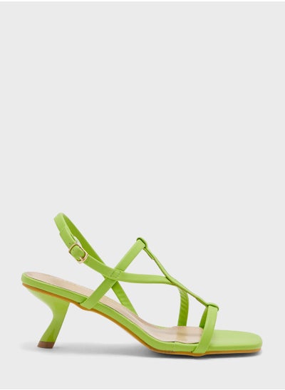 Buy Croc Effect Low Heel Sandal in Saudi Arabia