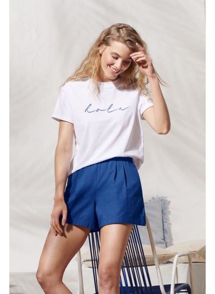 اشتري Women Solid Basic Short, Blue في الامارات