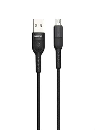 اشتري BOROFONE BU17 Starlight smart power off charging data cable for Micro - Black في مصر