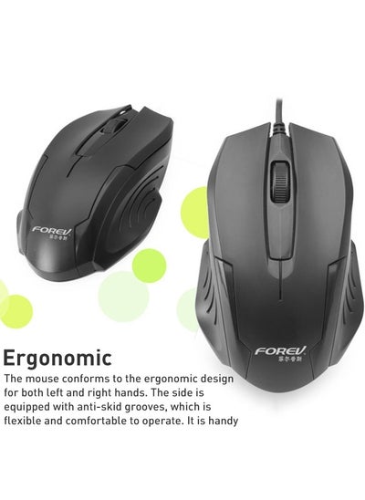 Buy Wired Gaming Mouse for Computer and Laptop, Comfortable, Anti-Slip and Portable Black FV-55 Suitable for Home and Office Use Fast and High Precision in Egypt