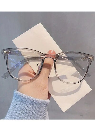 Buy Square Frame Clear Lens Glasses Fashion Computer Glasses Optical Spectacles For Women Men grey in UAE