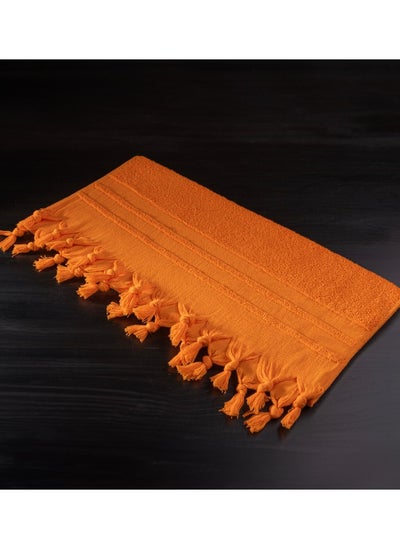 Buy Bathology  Face Towel 100% Pure Cotton Size: 50*100 cm with orange color in Egypt