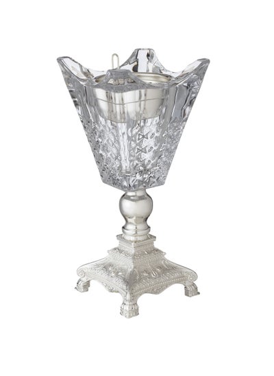 Buy The Luxury Incense Burner Is Made Of Glass  With A Silver Metal Base in Saudi Arabia