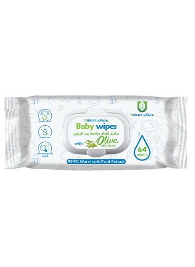 Buy Baby Wipes 468 g 64 wipes-Olive oil in Saudi Arabia