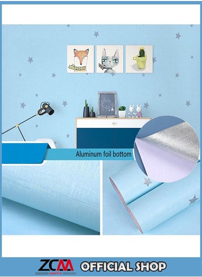 Buy Star Pattern Self-Adhesive Wallpaper Waterproof And Moisture-Proof Sticker 1000x45cm in UAE