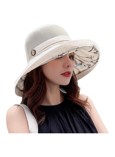 Buy Women's Mesh Sun Hat, Beach Hat Summer UV Protection with Chin Strap, Packable Wide Brim Bucket Hat UPF 50+ in Saudi Arabia