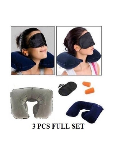 Buy 3 in 1 Travel Set Neck Pillow and Eye Massk and Ear Plug in Egypt