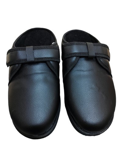 Buy Medical Soap Leather Shoes For Diabetics - Leather Slippers 39, Black For Unisex in Egypt