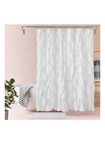 Buy Shower Curtain Green Eucalyptus Watercolor Plant Leaves with Floral Bathroom Decor Waterproof Fabric Shower Curtain with 12 Hooks 72x66 Inch Bath Accessories Art Home Decor Fabric (White Wrinkle) in UAE