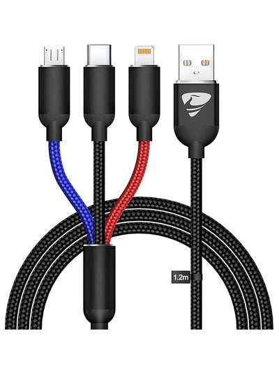 Buy USB Cable 3 in 1 Multi Charging Cable IP Cable USB Type C Cable Micro USB Cable, Fast Charging Cord Compatible with iPhone 13 12 11 Galaxy S20 S10 S9 S8 S7 Micro usb Android in UAE