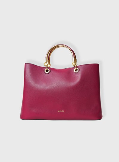 Buy Emilia Ladies Handbag- Plum Red in UAE